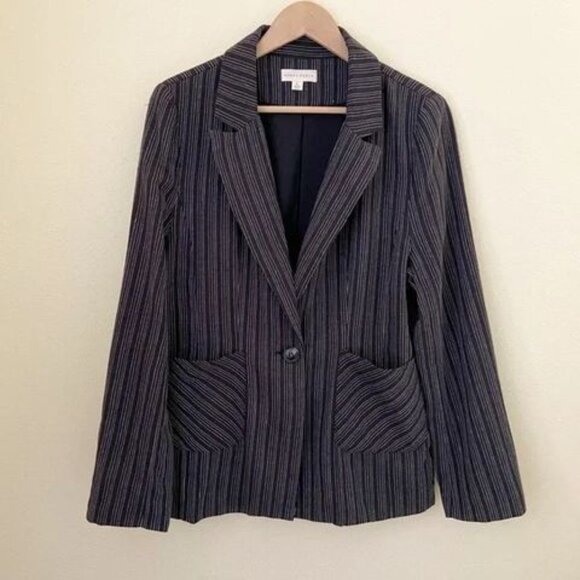 Honey Punch Jackets & Blazers - HP 🎉 Honey Punch Linen Blend Pinstripe Blazer